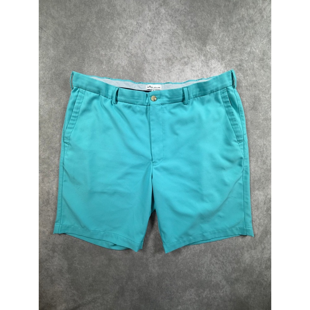 Peter Millar Mens 38 Salem Performance Golf Shorts Caribbean Blue Crown Sport